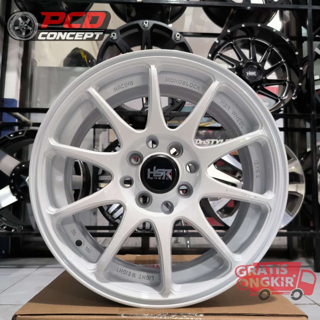 VELG MOBIL R15 PUTIH BRIO JAZZ IGNIS YARIS SWIFT R15 HSR WHEEL TERBARU