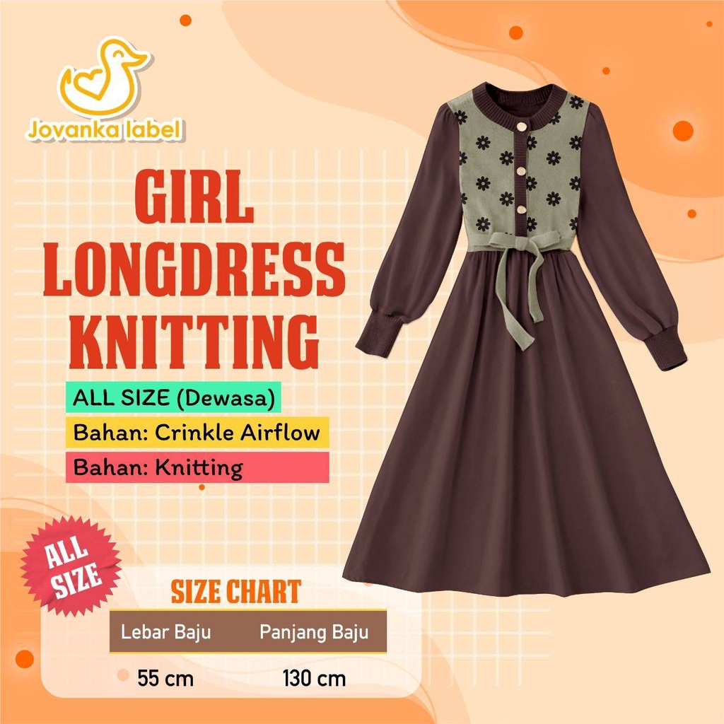 Longdress wanita Girly Knitting by jovanka label