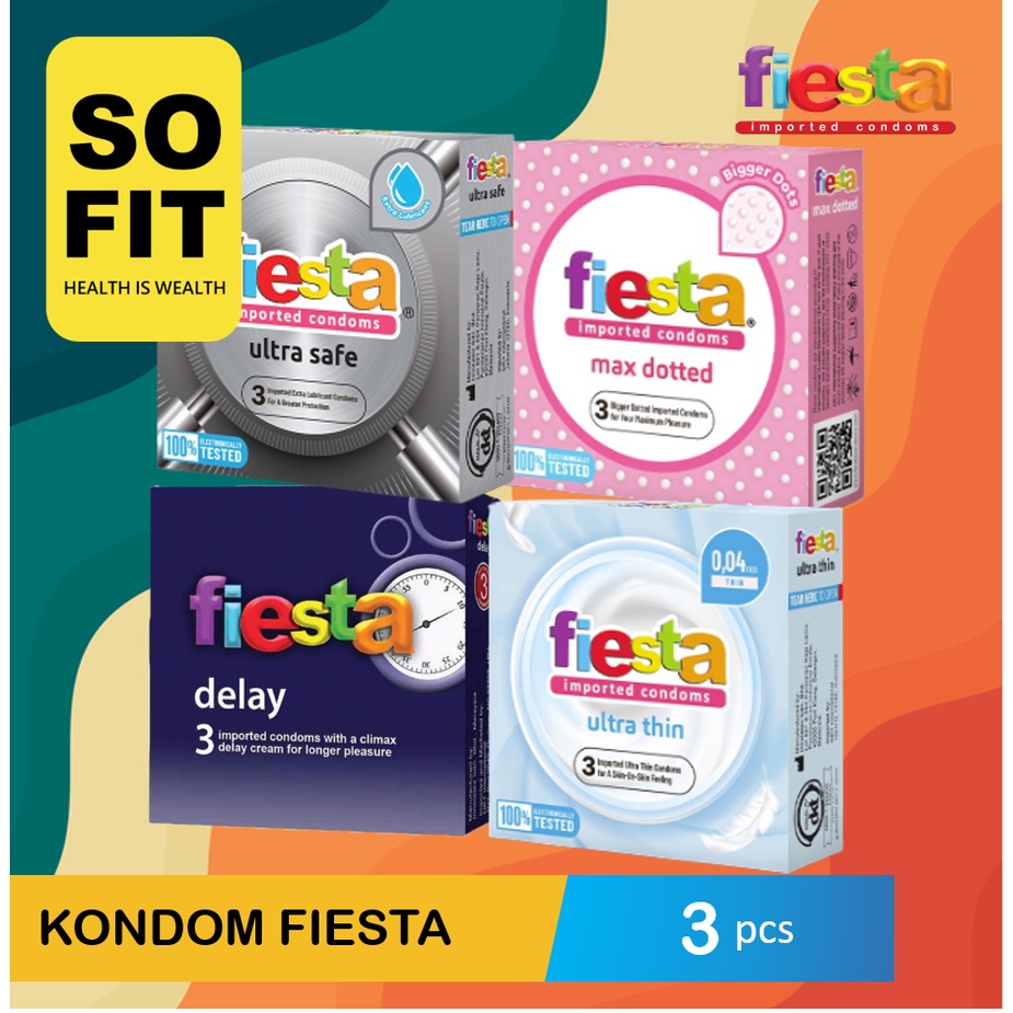 Kondom Fiesta Ultra Thin Ultra Safe Delay Max Dotted
