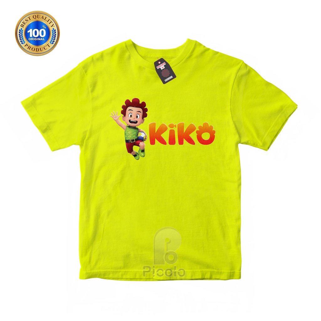 (FREE NAMA) BAJU KAOS ATASAN ANAK MOTIF KARAKTER KARTUN KIKO UNISEX Bahan COTTUN