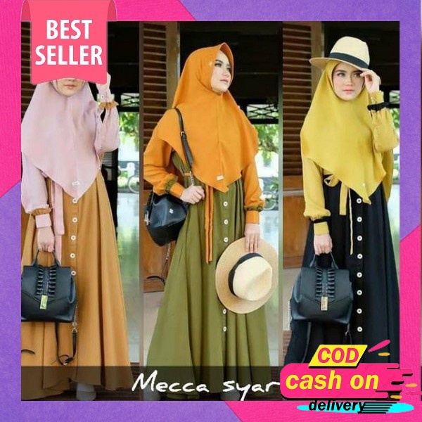 Gamis Emak / Ibu Premium Bordir Kondangan Jumbo Warna Army Bata Coral Kekinian Ld 110 120 3Xl 2Xl 20