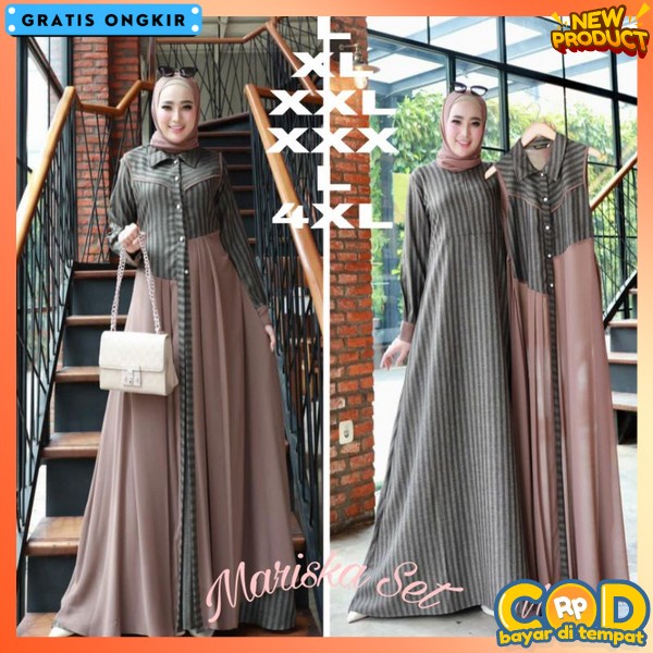 Pakaian Wanita Muslimah Fashion Muslim Remaja Import Jumbo Gamis Syarii Gsmis Syar'I Games Murah Dre