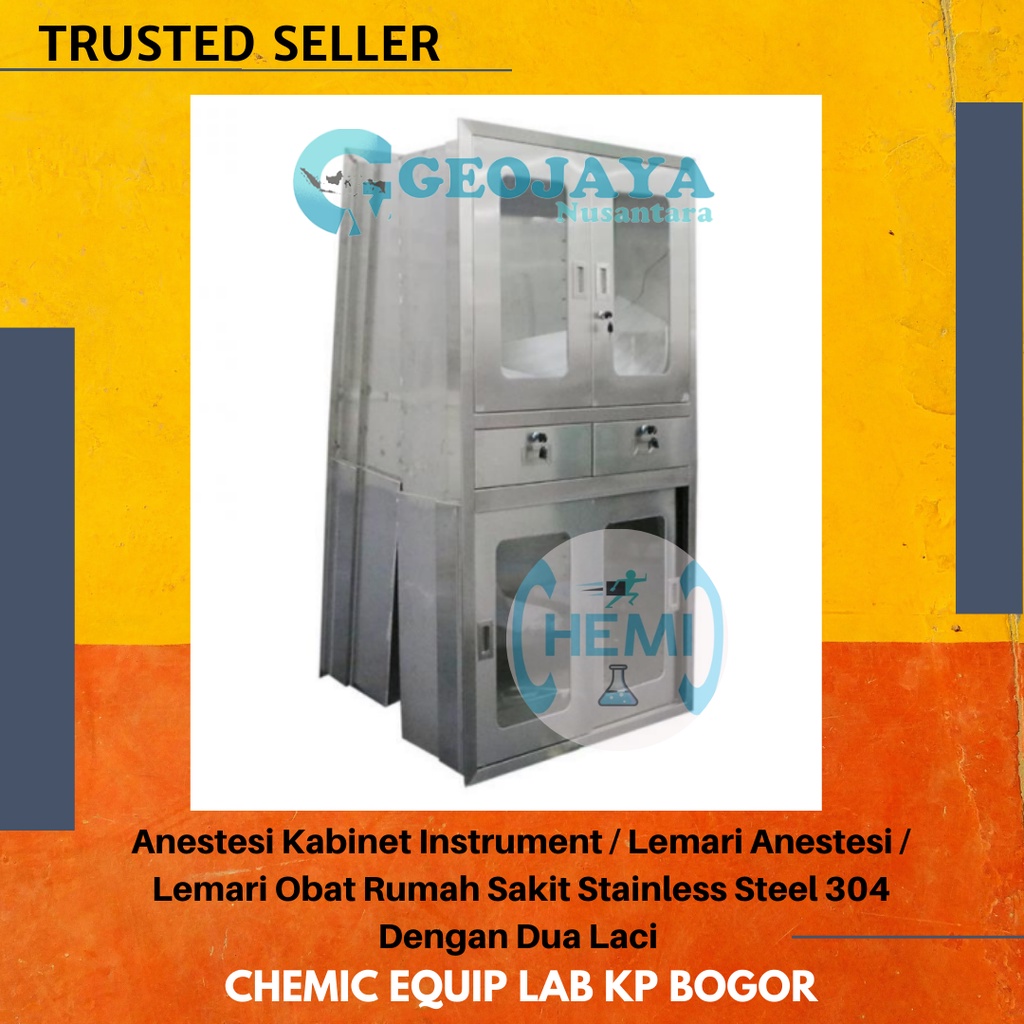 Anestesi Kabinet Instrument / Lemari Anestesi / Lemari Obat Rumah Sakit Stainless Steel 304 Dengan D