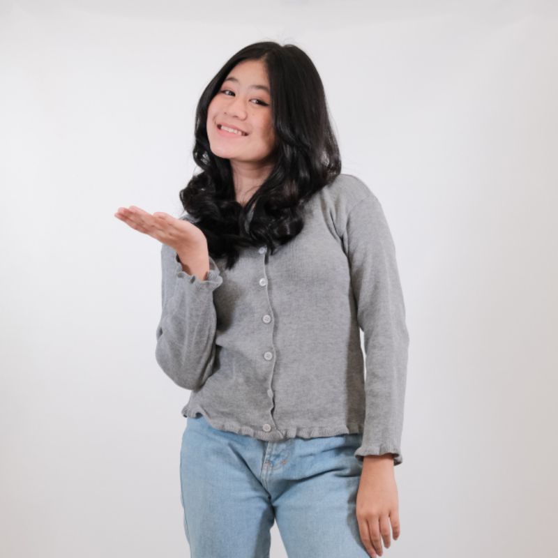 BAILEY CARDI RAJUT KRIWIL / ANGEL BOTON SKIRT / CARDIGAN CROP KRIWIL