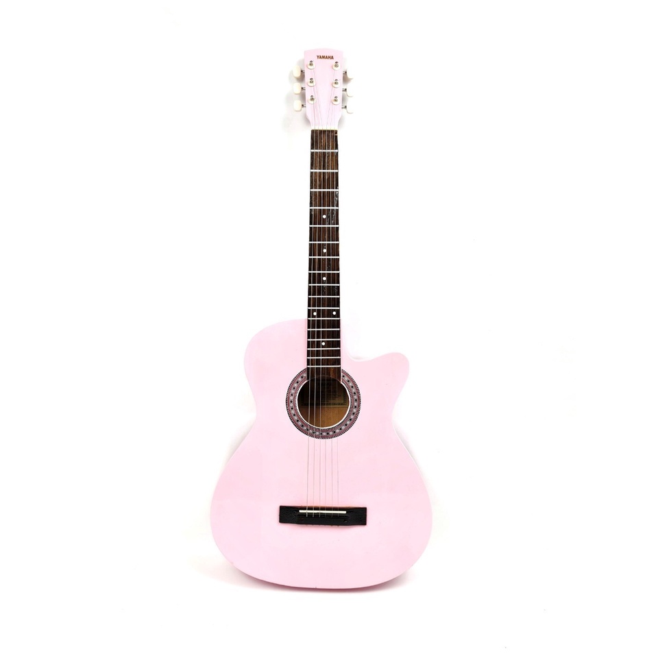 Gitar Akustik Pemula Warna Pink Model Coak Buat Belajar Jakarta Murah