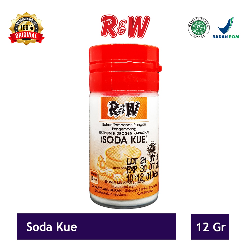 Soda Kue Baking Soda Pengembang Kue Rajawali R&amp;W RW 12 gr botol kecil