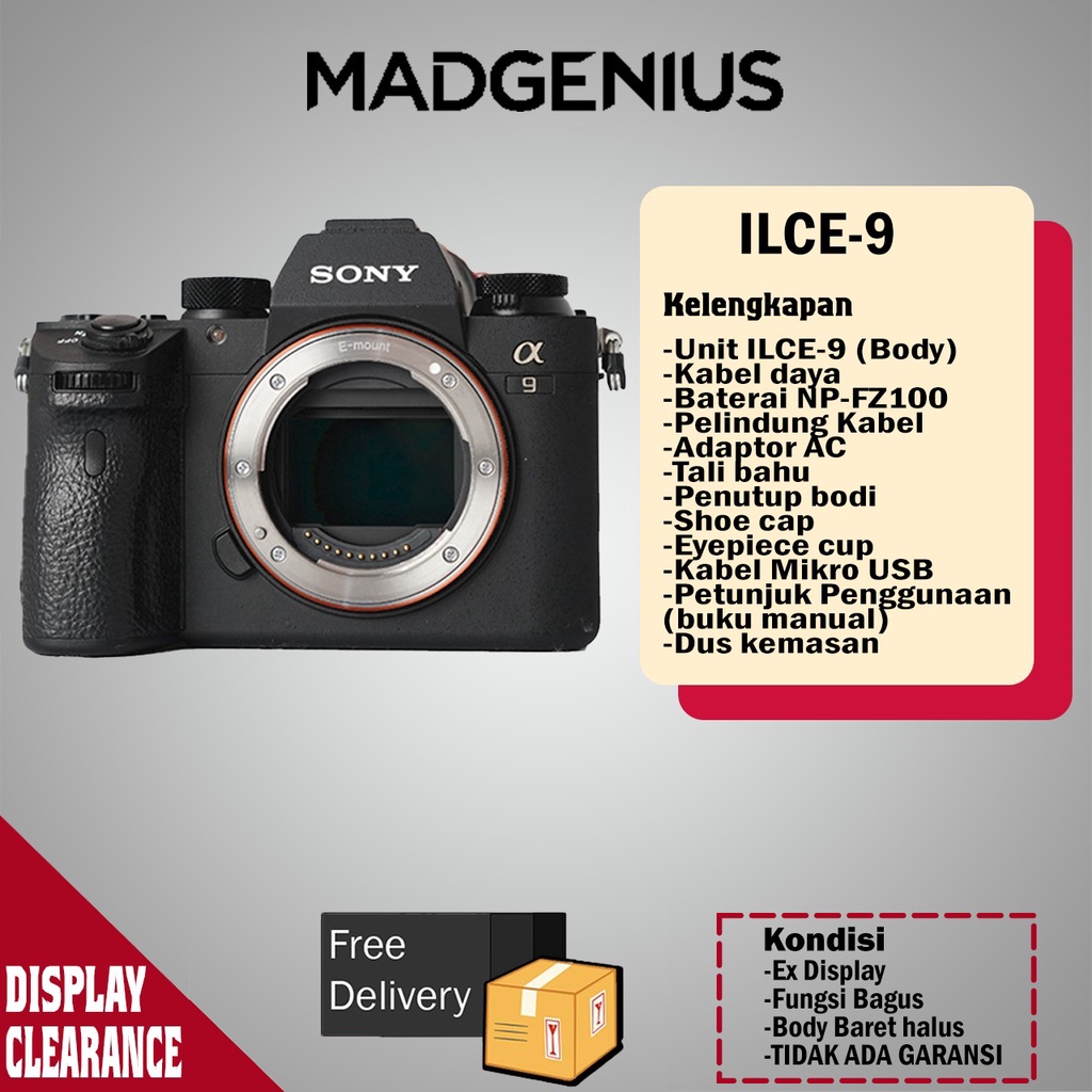 SONY Alpha a9 / ILCE-9 Kamera Mirrorless [Full Frame/ Body Only] - BARANG CLEARENCE, EX DISPLAY, TID