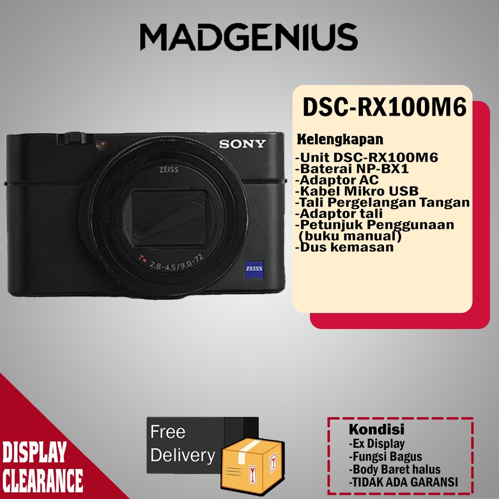 SONY Cybershot RX100 VI / Sony kamera RX100 mark VI / DSC-RX100M6 - BARANG CLEARENCE, EX DISPLAY, TI