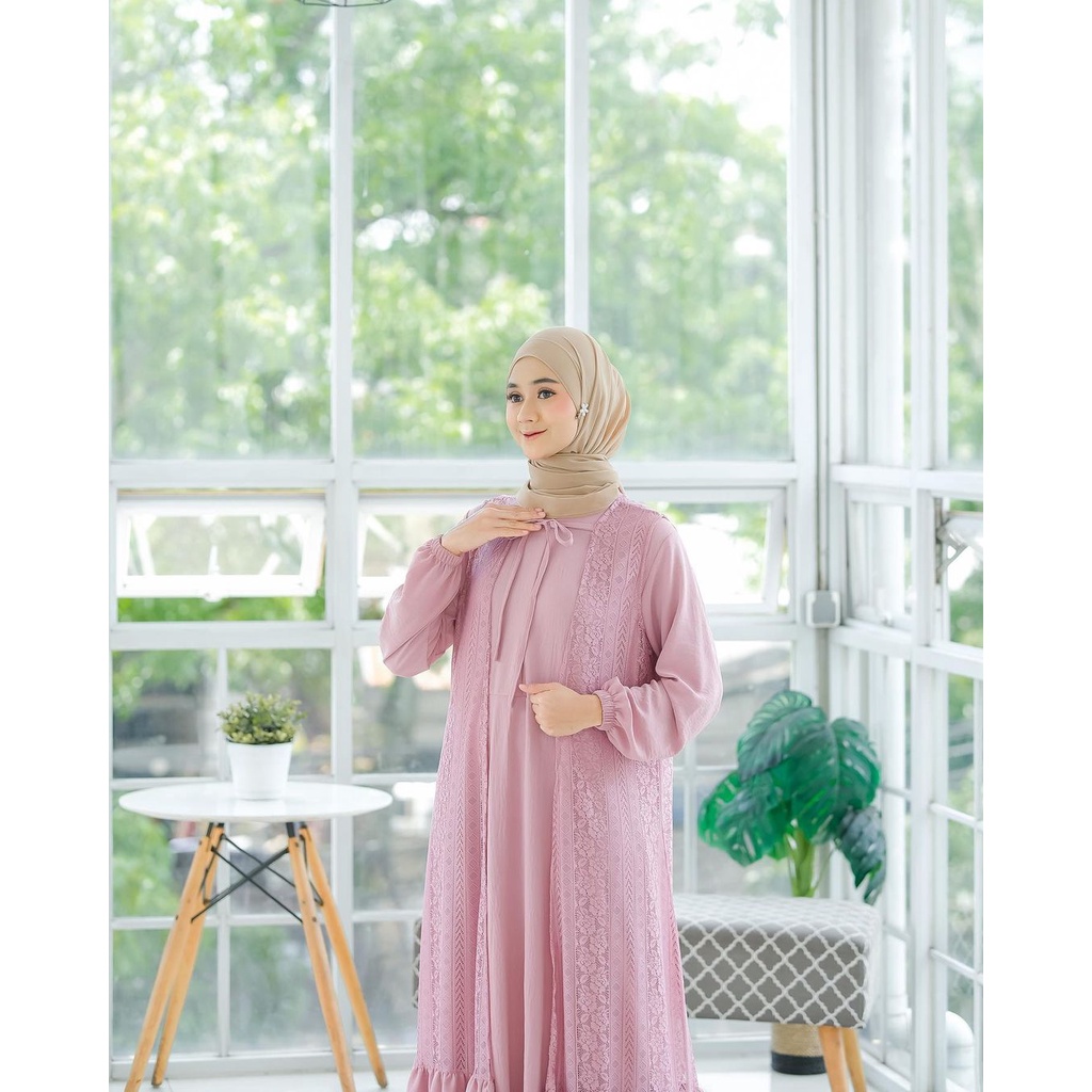 LIMITED - HELEVA DRESS OUTER BRUKAT DRESS WANITA AIRFLOW CRINKLE PREMIUM - EID SERIES