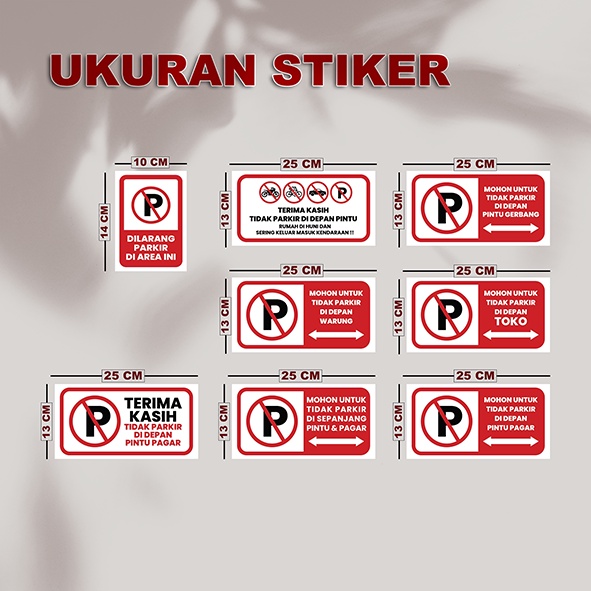 STIKER DILARANG PARKIR | BAHAN VYNIL