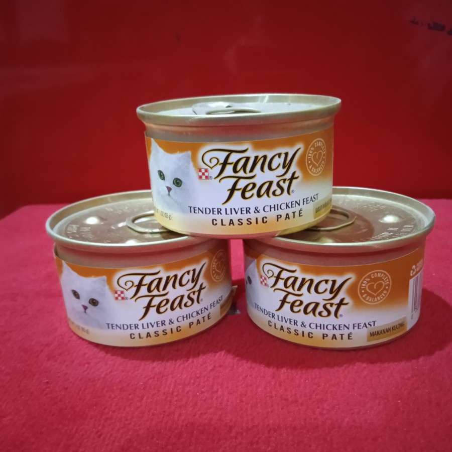 (6 can) Purina Fancy Feast Kaleng Wet Cat Food 85g - Tender Liver &amp; Chicken