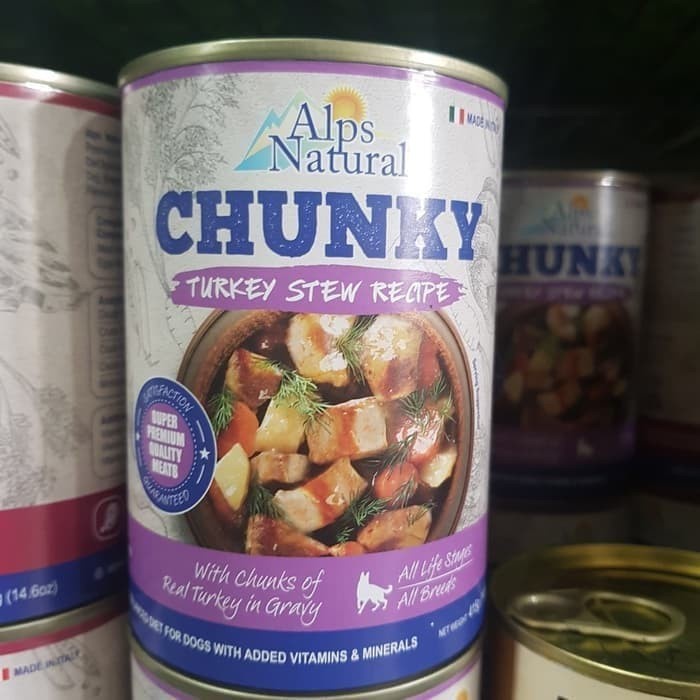 Alps Natural Chunky Rasa Turkey Makanan Kaleng Anjing 400 gram