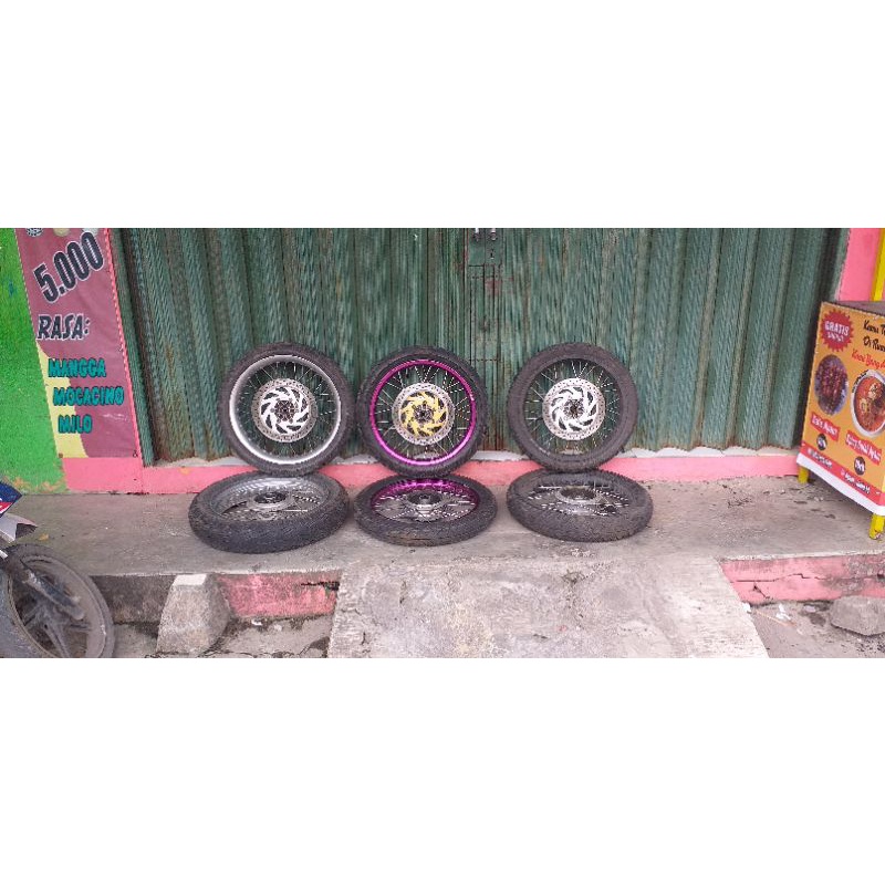 Velg/Pelek Racing set Ban Tapak Lebar Ring 17 For Yamaha Scorpio/Byson/Vixion/Xabre/R15