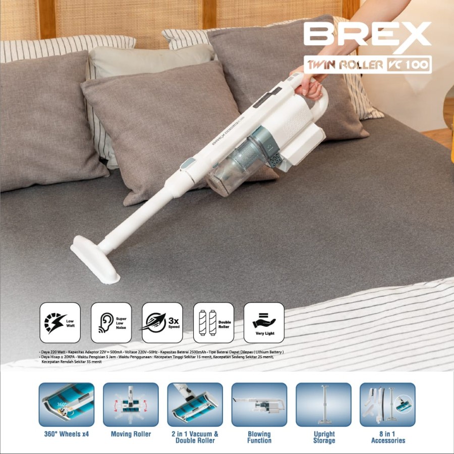 BREX TWIN ROLLER VACUUM CLEANER 8 in 1