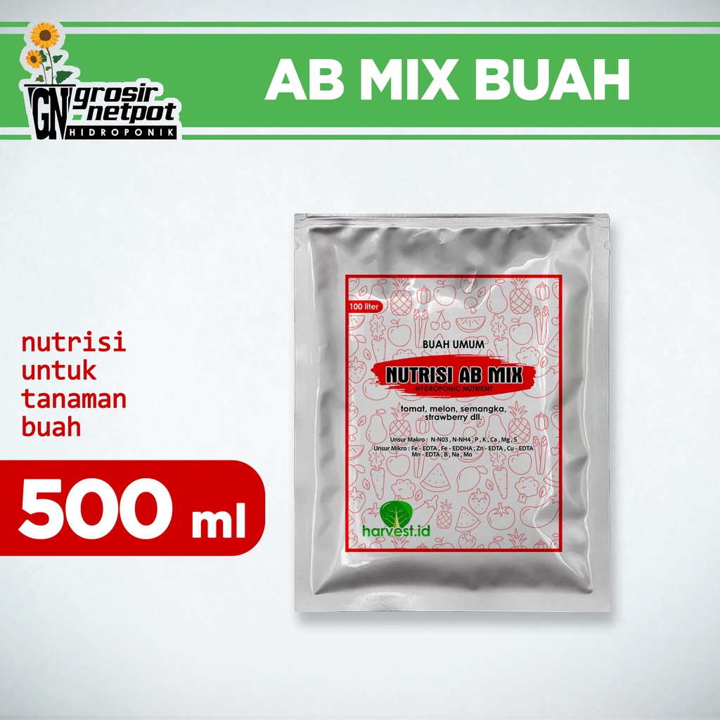 Nutrisi Hidroponik AB MIX Generatif Buah, Sayuran, Bunga 500 ml padat / Pupuk Ab Mix Konvensional