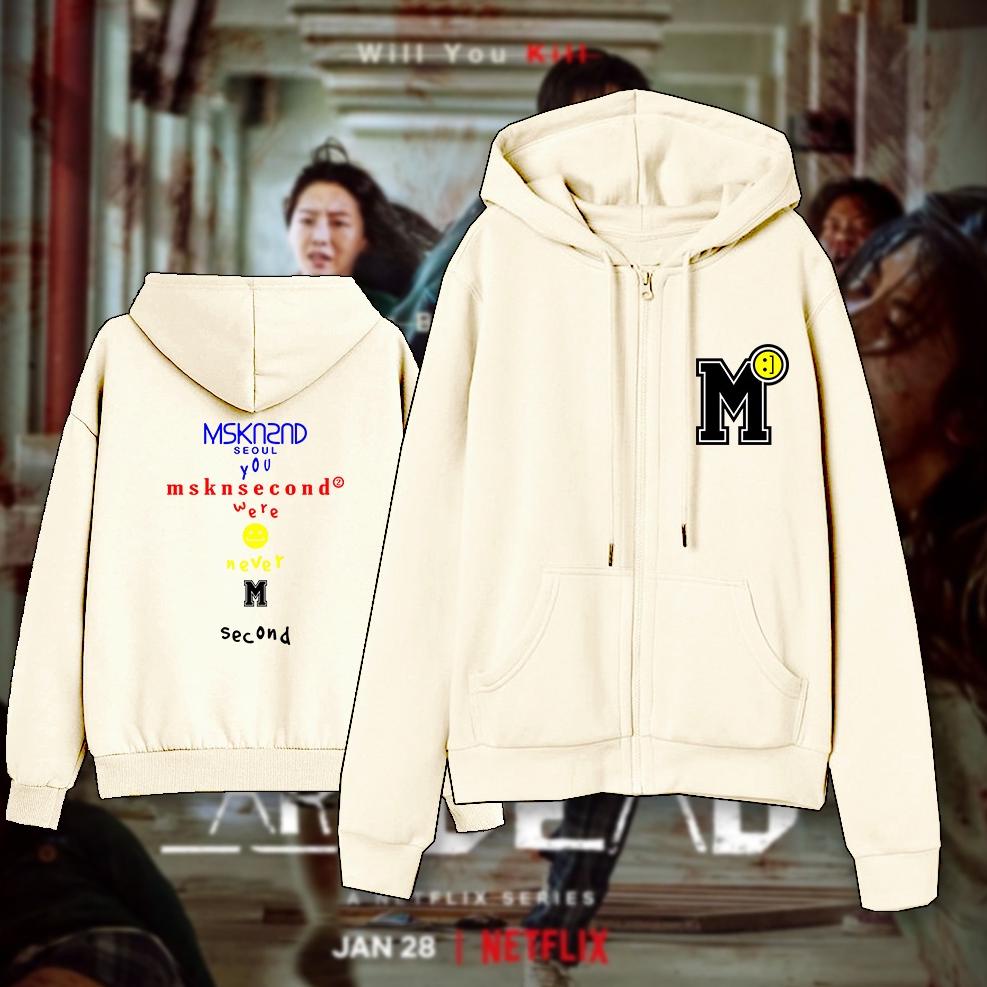 Spesial Bulan Ini [Buy 5 Free Gold] Sweater Hoodie Zipper Perempuan NAM ON JO All of Us Are Dead Net