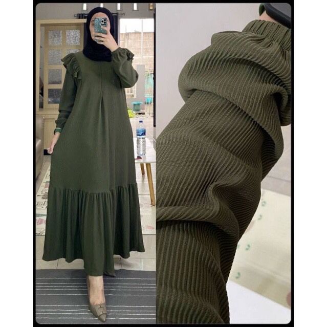 Allmira Dress /Dress Terbaru /Dress Kekinian /Dress Modern 2023 /Dress Knit Rib /Dress Jumbo LD 120/ Dress Korean Style