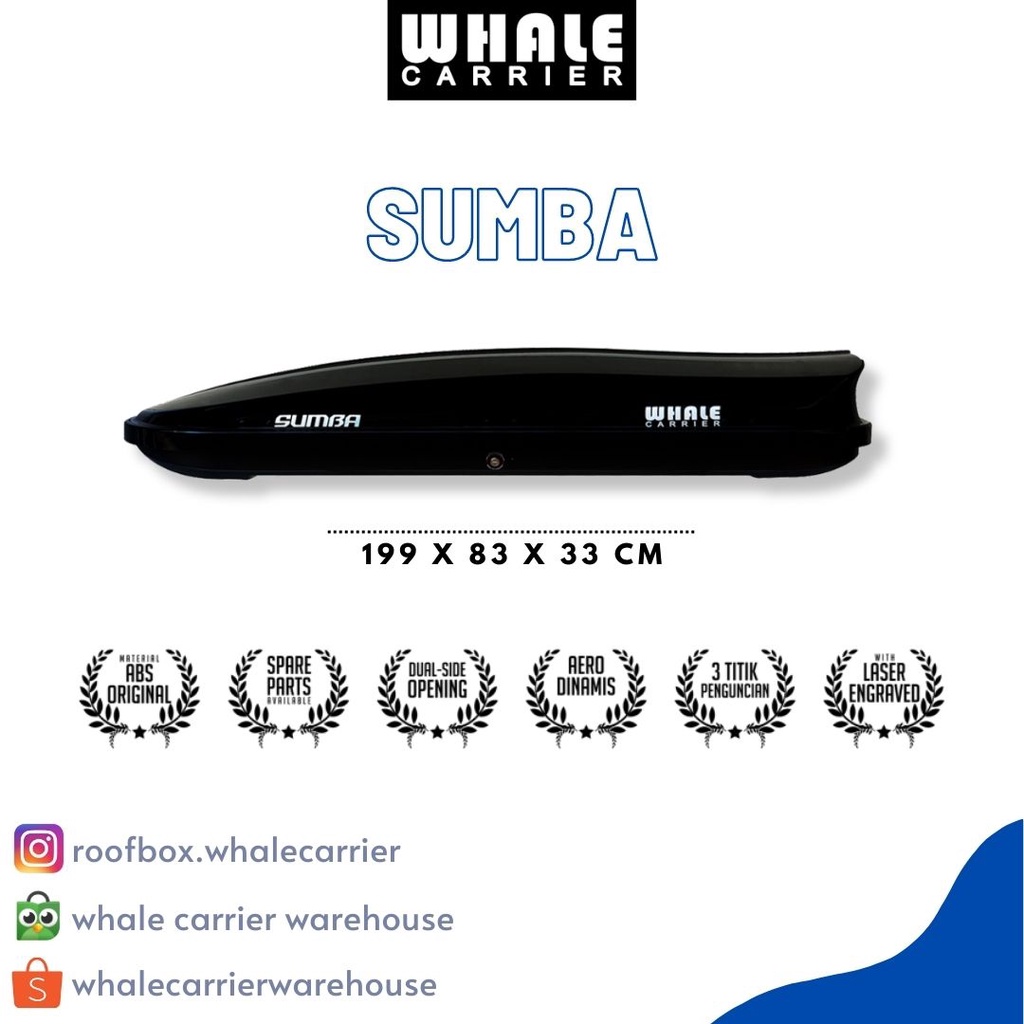 ROOF BOX WHALE CARRIER TIPE "SUMBA" UNTUK SEMUA MOBIL