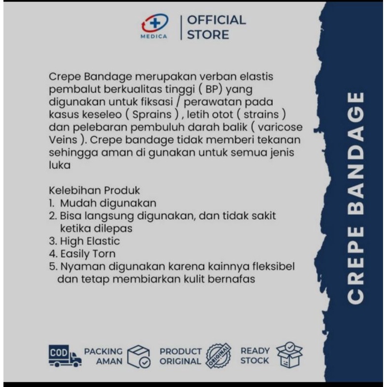 crepe bandage, perban elastis, perban p3k, perban luka