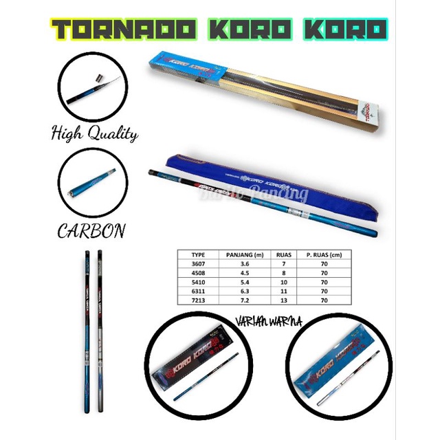 Tegek Tornado Koro Koro 450 Joran Pancing
