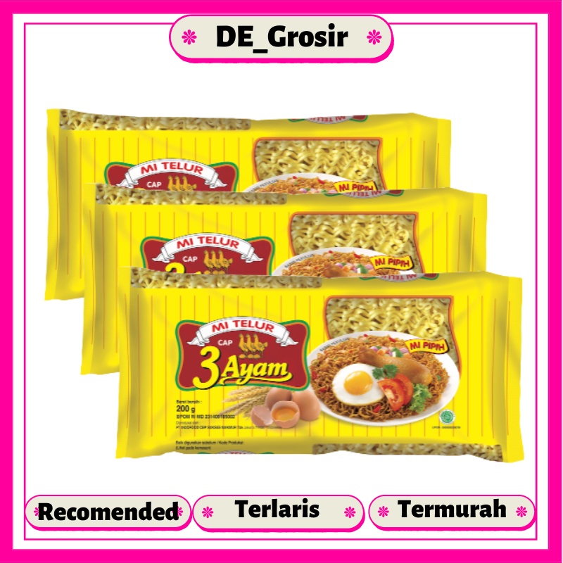 

Cap 3 Ayam Mie Telor Kuning 200 gr Dapat 3 Pcs