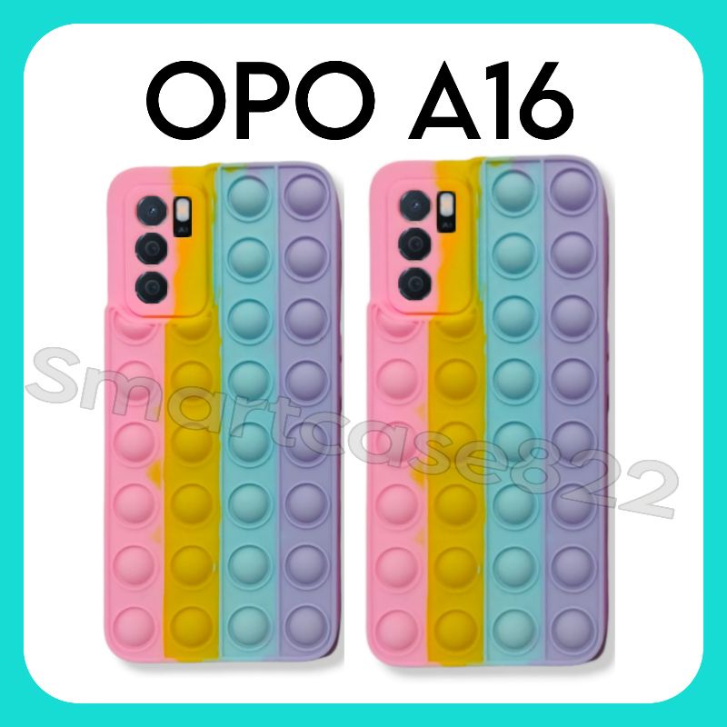 OPPO A54 OPPO A16 Case Pop It Ori Rainbow Pelangi Cantik Softcase Trend Terbaru