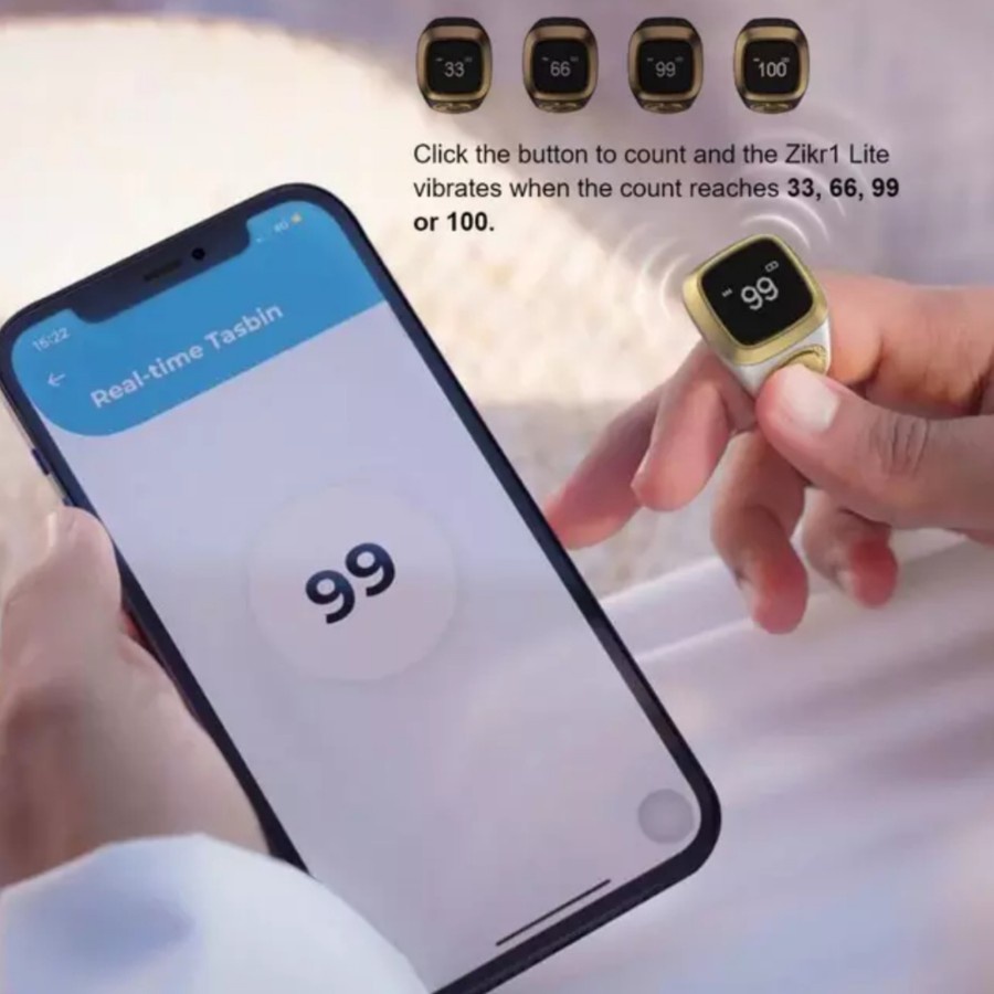 IQIBLA ZIKR LITE RING TASBIH DIGITAL COUNTER CINCIN PINTAR TASBEH ZIKIR SMART ZIKR1 RING WITH APPS