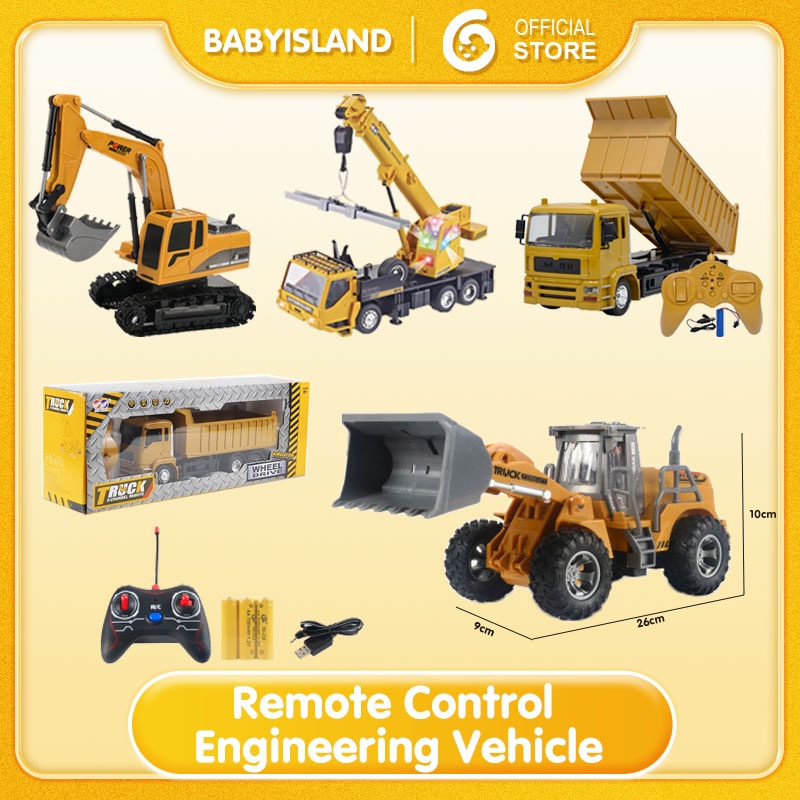 [cod] RC Remote Control Excavator Bulldozer Crane Dump Truck Mainan Hadiah Kendaraan Rekayasa