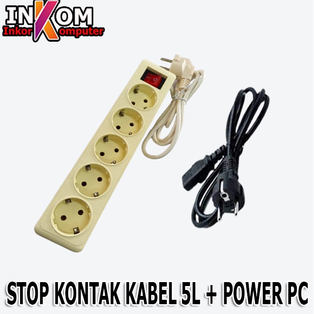 Stop Kontak Kabel Colokan Listrik Plus Kabel Power PC Ori