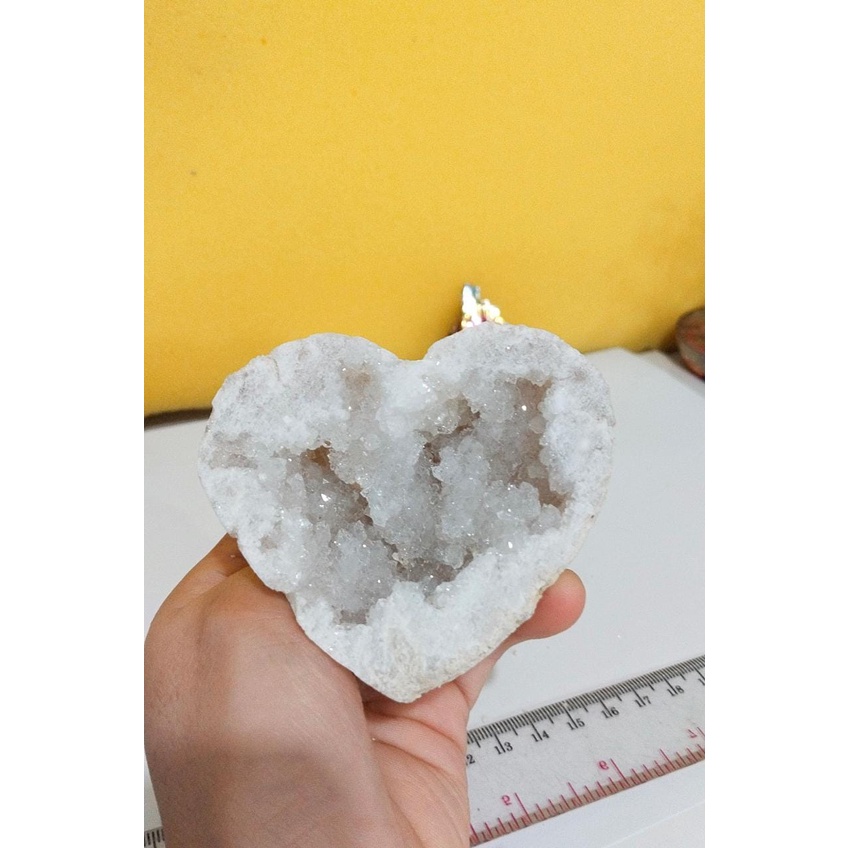 Clear Quartz Druzy Geode Agate Marocco Heart (10)