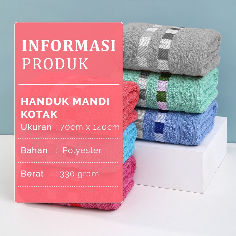 Handuk Mandi Dewasa Premium Jumbo Size 70x140cm Katun Lembut Tebal Perlengkapan Mandi Rumah Tangga Import - H12-N - ComfortHomes