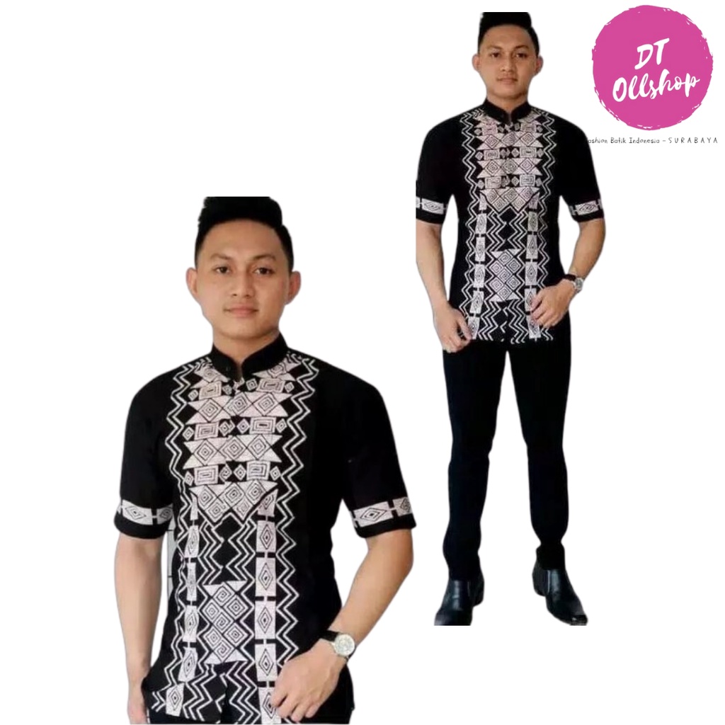 DT OLLSHOP - Kemeja Hem Cowok / Baju Seragam Kerja Pria Lengan Pendek