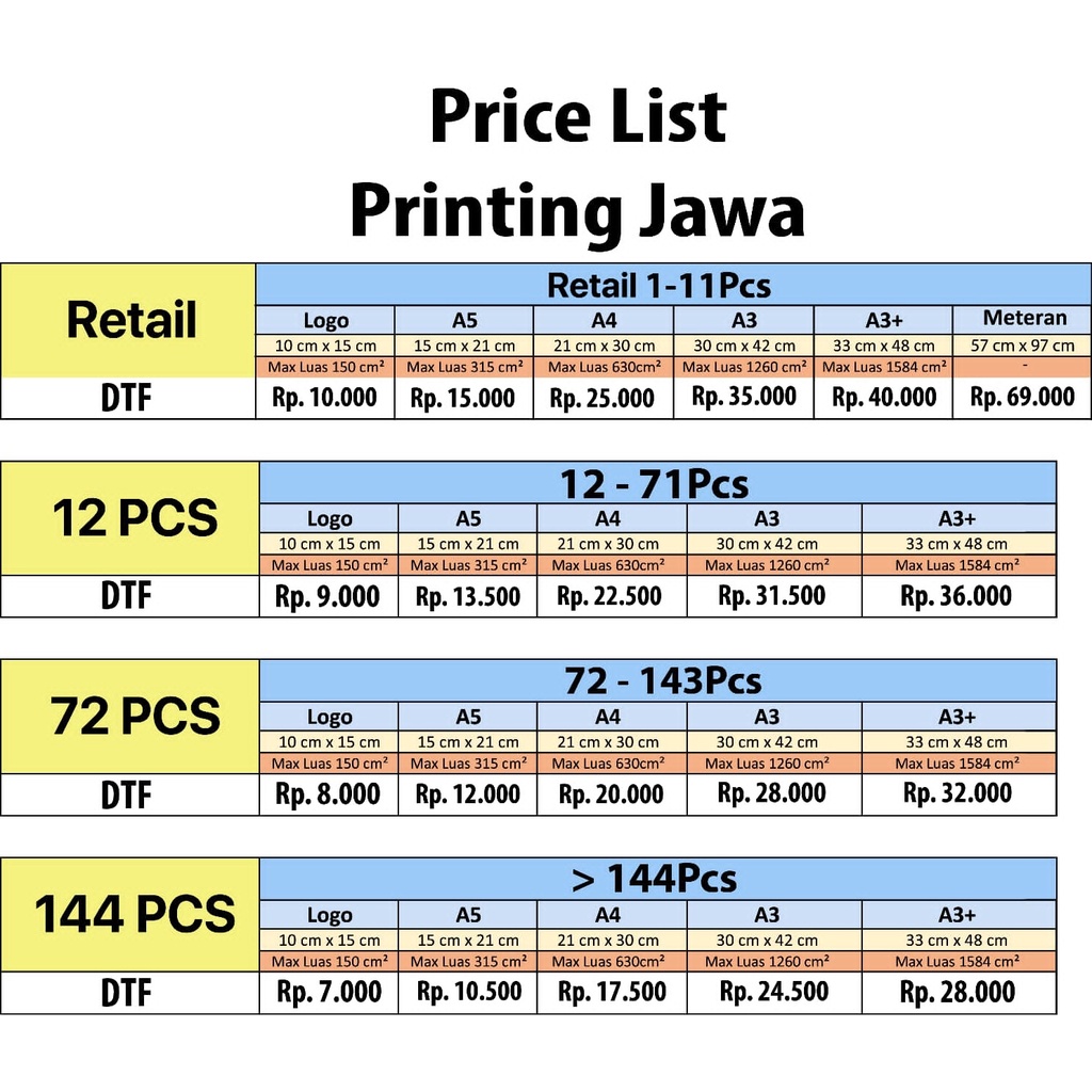 Kaos Costum Printing DTF