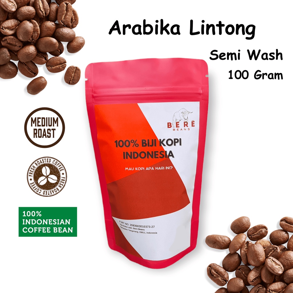 

Kopi Arabika Lintong Sumatera Utara Indonesia 100 GRAM Biji Bubuk Coffee Beans Arabica Coffe Bean