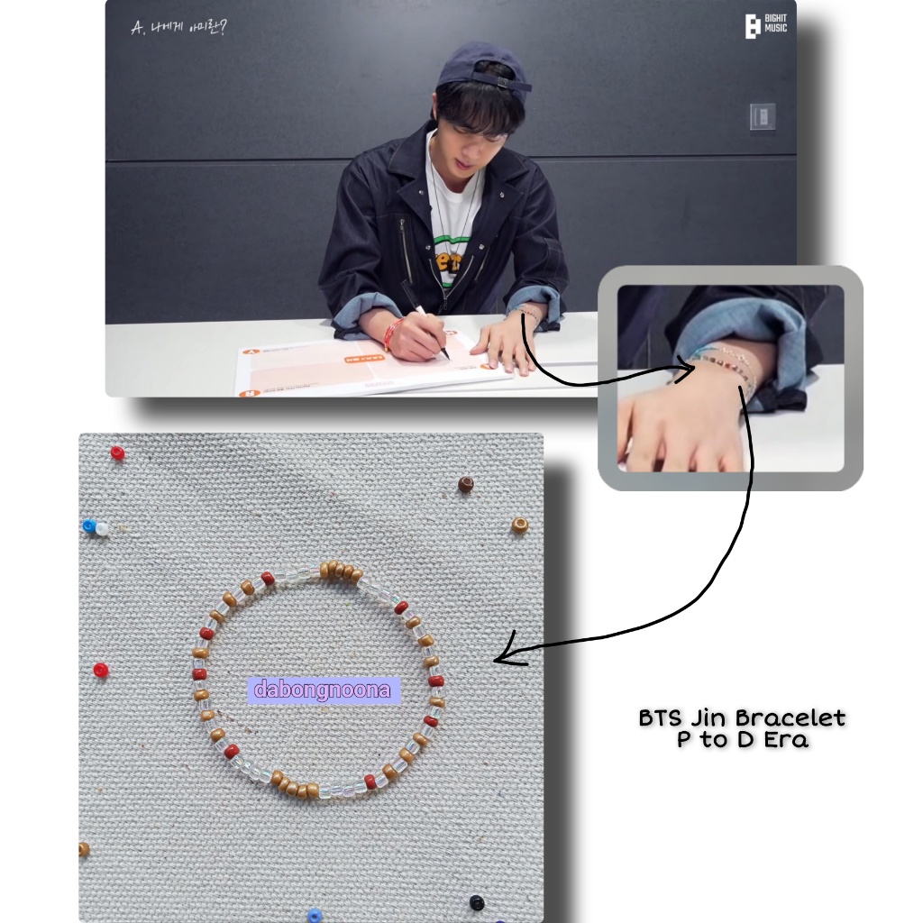 BTS Jin Bracelet - Gelang Jin BTS - KPOP - Gelang Manik Beads