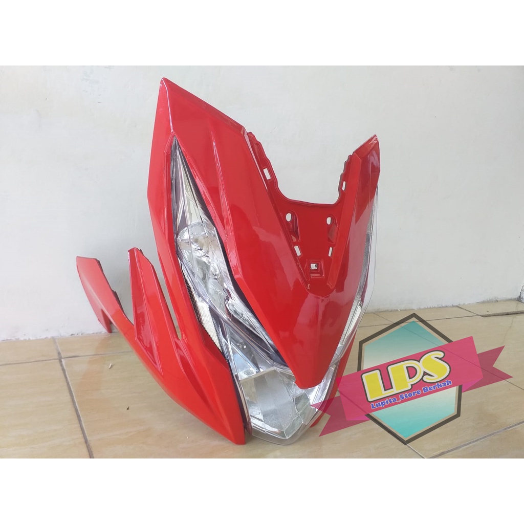 Tameng Body Depan + Reflektor dan SEN Lampu Depan Beat New ESP 2016-2019 / BEAT ECO / BEAT STREET Warna Merah Termurah