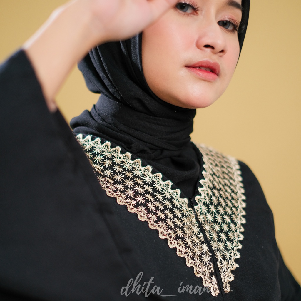 Gamis Kaftan Tsamira hitam dan putih/ Kaftan Modern Kaftan Arabella Kaftan Wanita Kaftan Mewah