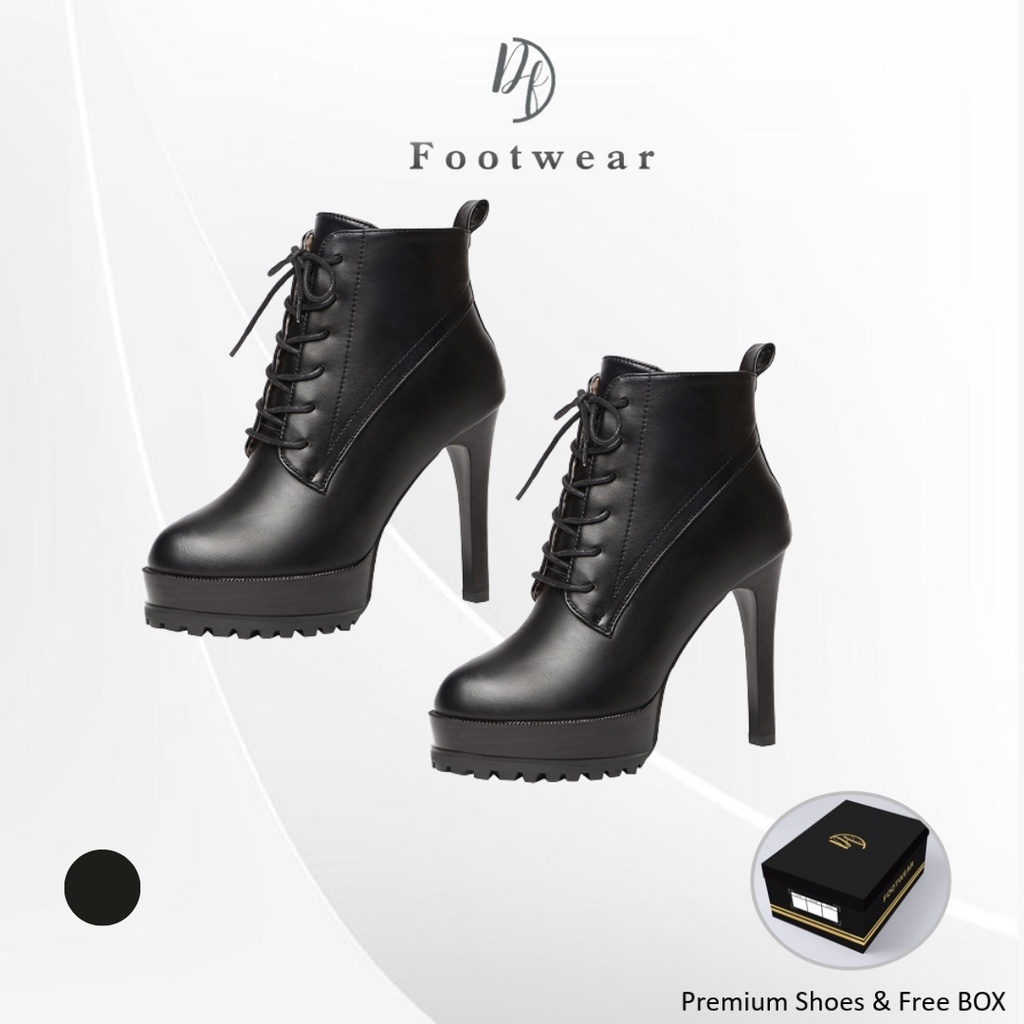 [DF FOOTWEAR] DF 647 Sepatu Boots Wanita Heels Korea Import Premium Quality