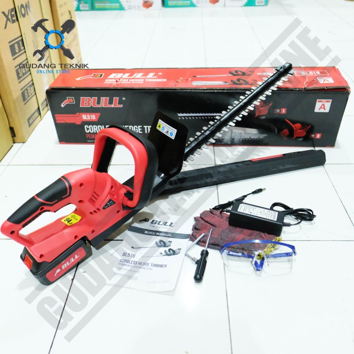 Mesin Potong Dahan Tanaman BATERAI 21V Tipe A BL519 BULL / CORDLESS Hedge Trimmer Mesin Pemotong 2 Sisi 21 Volt BL 519 BULL