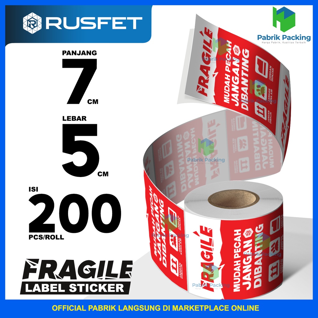 Stiker fragile jangan di banting 7cm x 5cm stiker label pengiriman