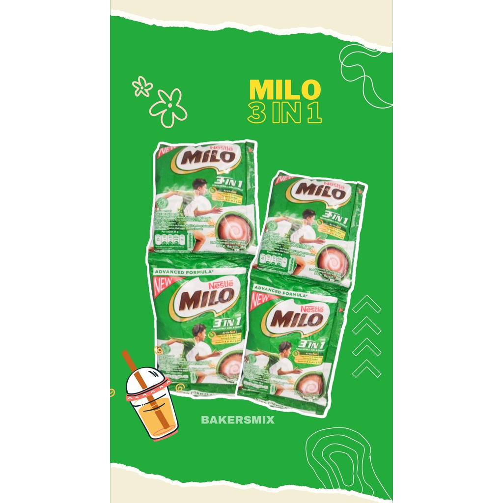 Milo Sachet 3 IN 1 Active Go 1 Renceng isi 10 Sachet @ 35 gram BPOM RI ✅