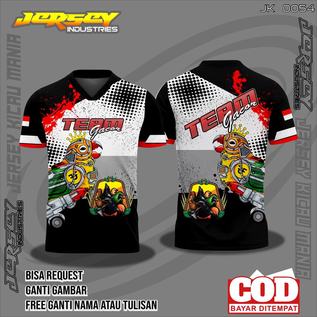 Jersey Lovebird Full Printing, Kaos Jersey Kicau Mania Desain Keren, Ubah Nama Nomor, Custom Desain