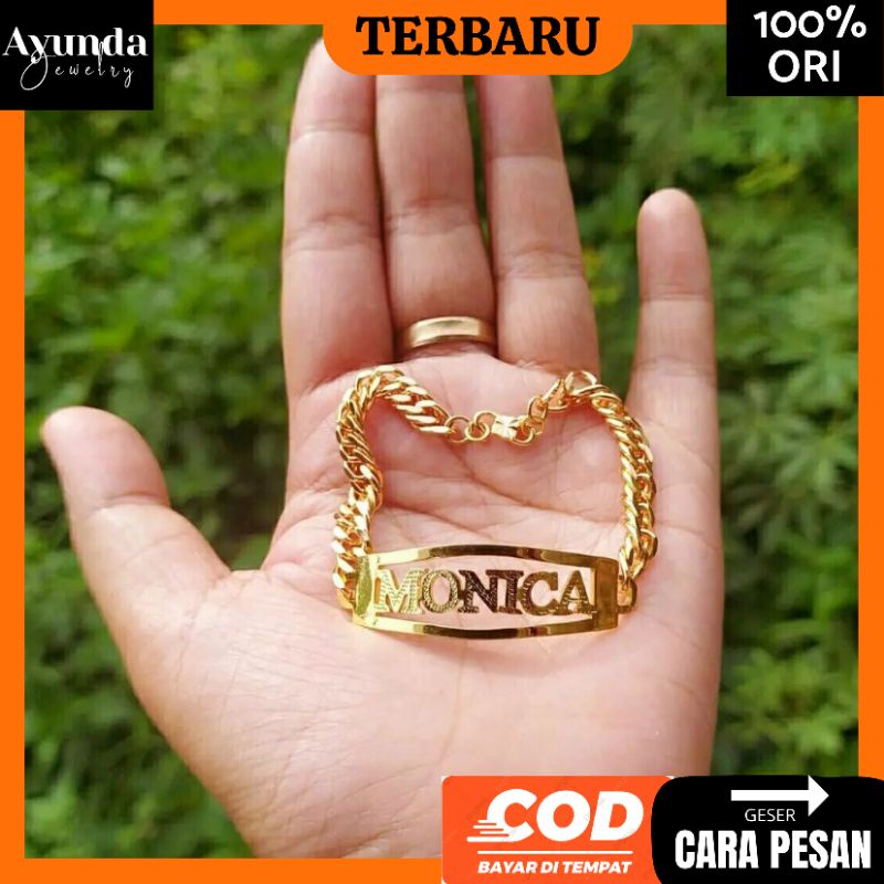 Gelang Nama Titanium anti karat gelang custom