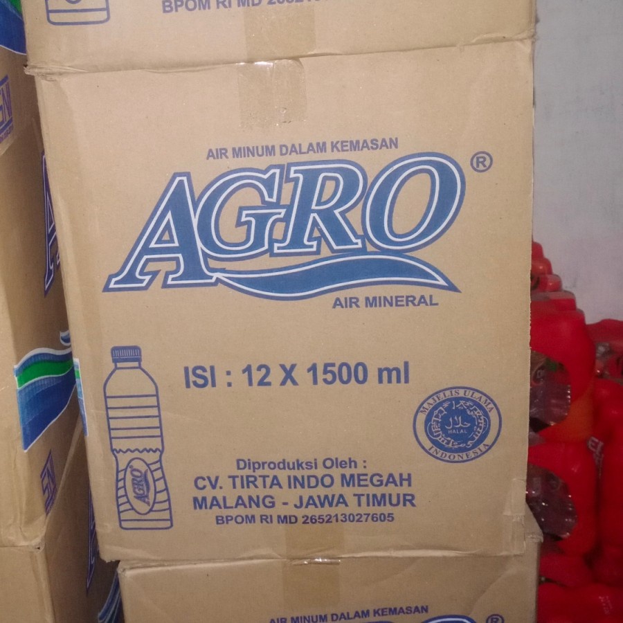 

air mineral agro botol 1500 ml isi 12 botol murah