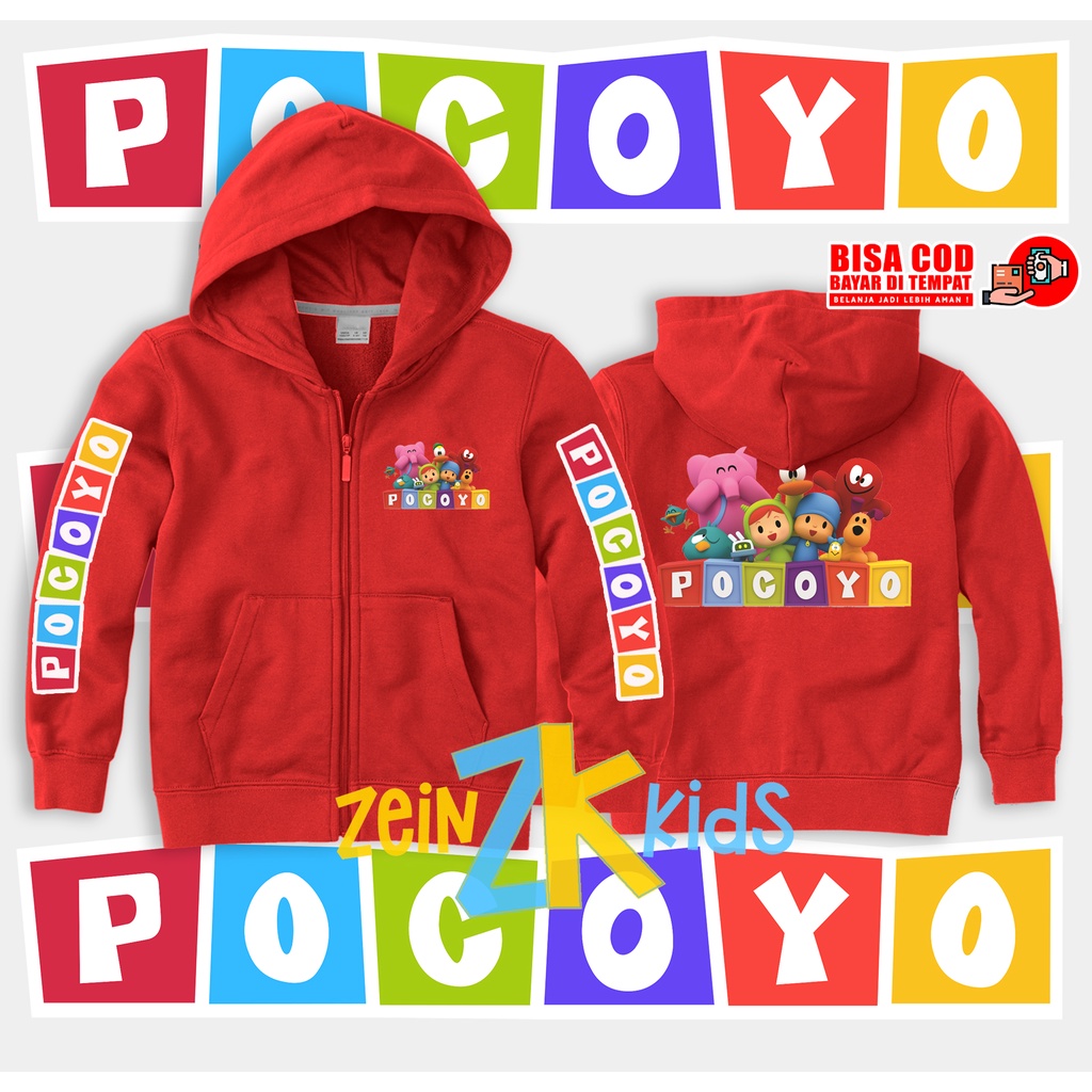 Hoodie Sweater Anak Pocoyo / Jaket Anak Pocoyo
