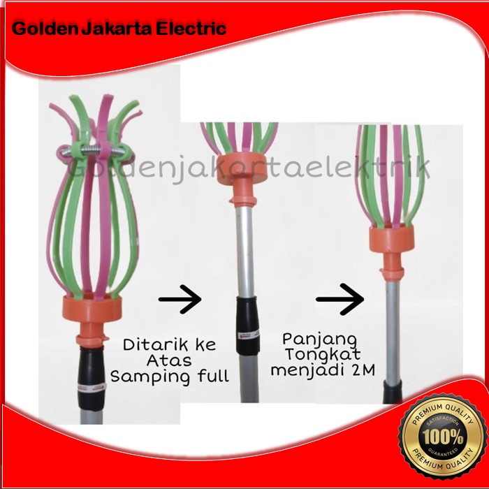 Tongkat Lampu Panjang 2 Meter 8 Jari Stick Lampu Panjang 2m Stick Tongkat