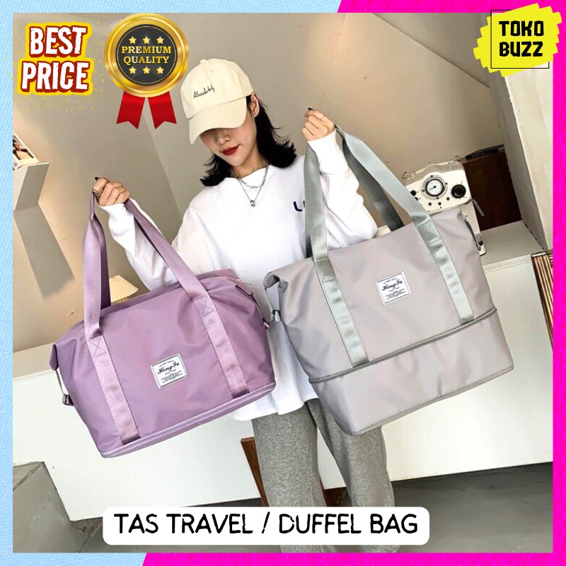 TAS TRAVEL BAG JINJING LIPAT DUFFEL JUMBO ANTI AIR Baju Gym Senam Olahraga Wanita Pria Korea Style Cabin Size