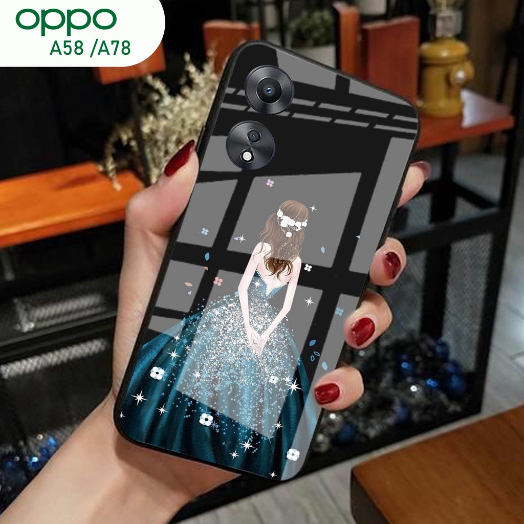 (S07) Case  Glass OPPO A58 A78 - casing Terbaru handphone - OPPO A58 A78  - pelindung handphone - OP