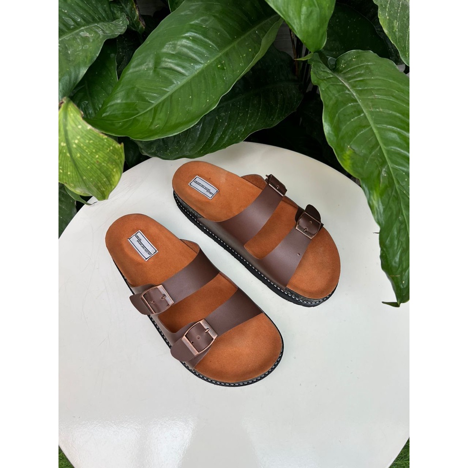 Sandal kasual pria/wanita volkerfootwear asska brown