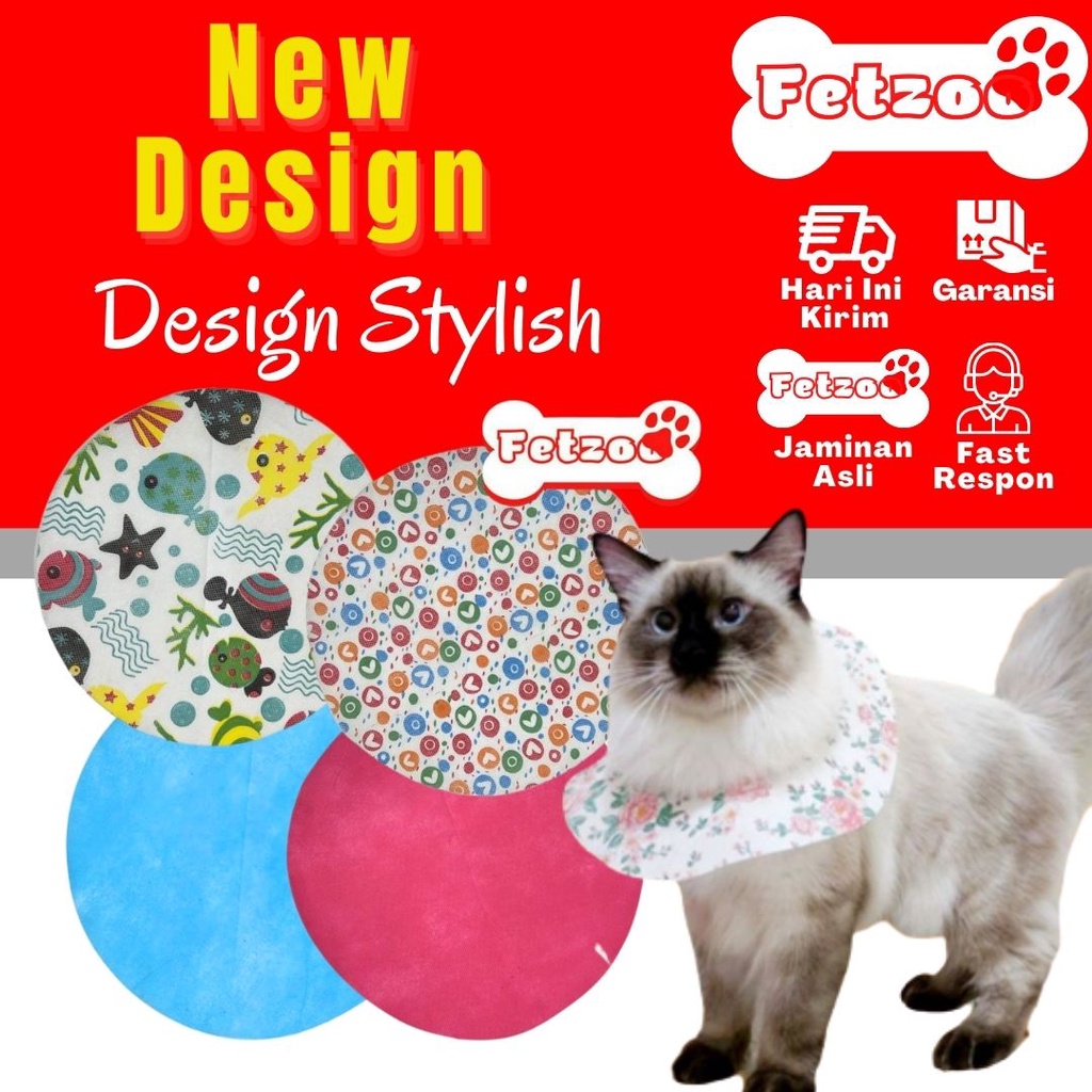 Collar corong kain pelindung leher anjing kucing ukuran Small S FETZOO